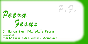 petra fesus business card